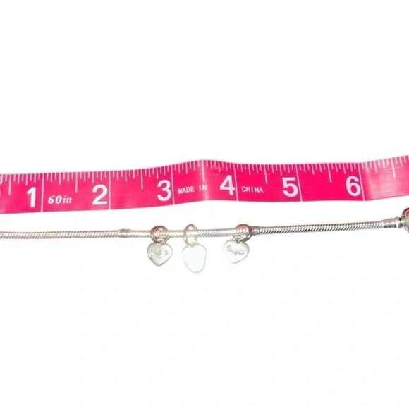 3 Silver Heart Charms for Pandora Bracelet - Picture 2 of 2